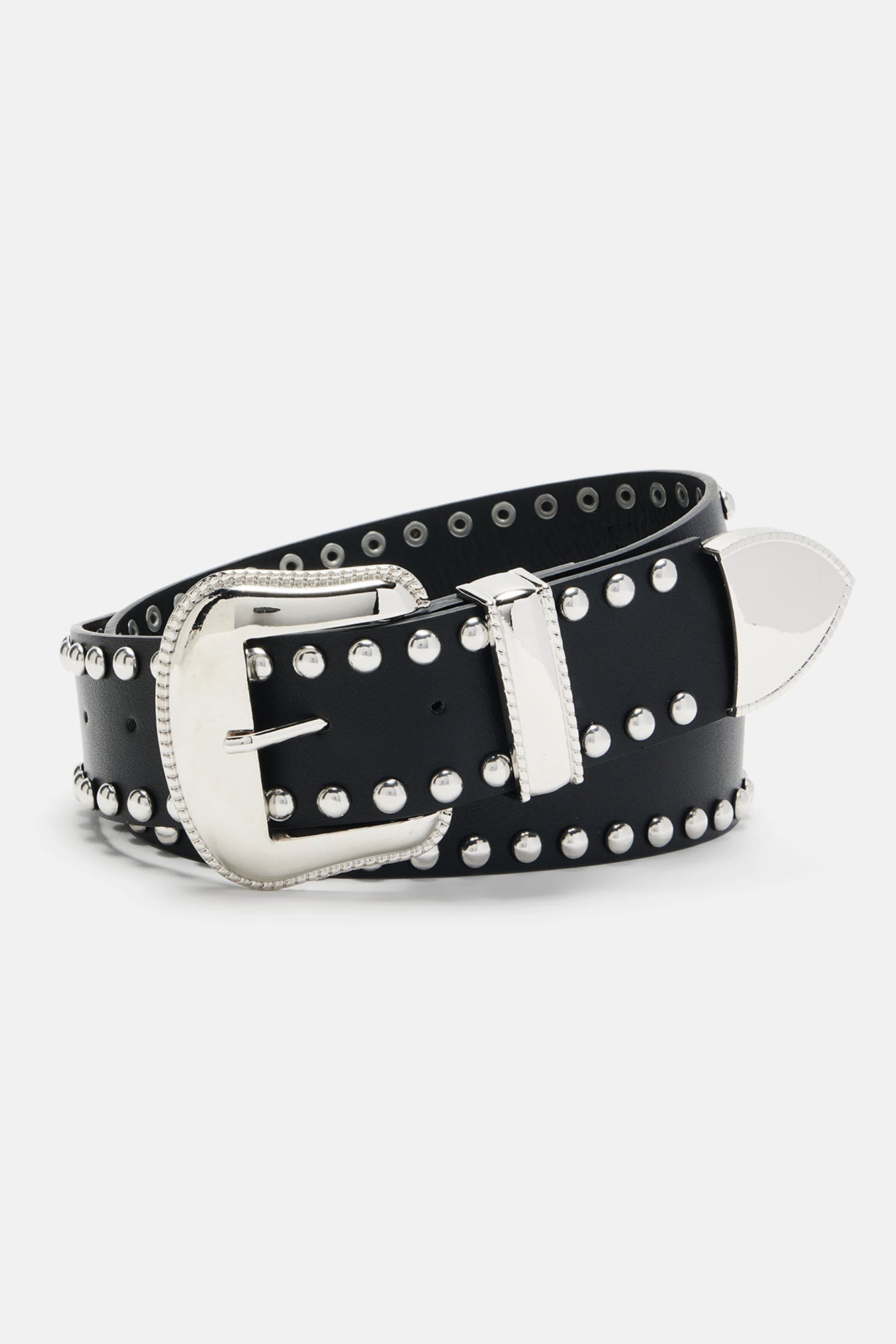 "Rock This Way" Black & Silver Stud Belt