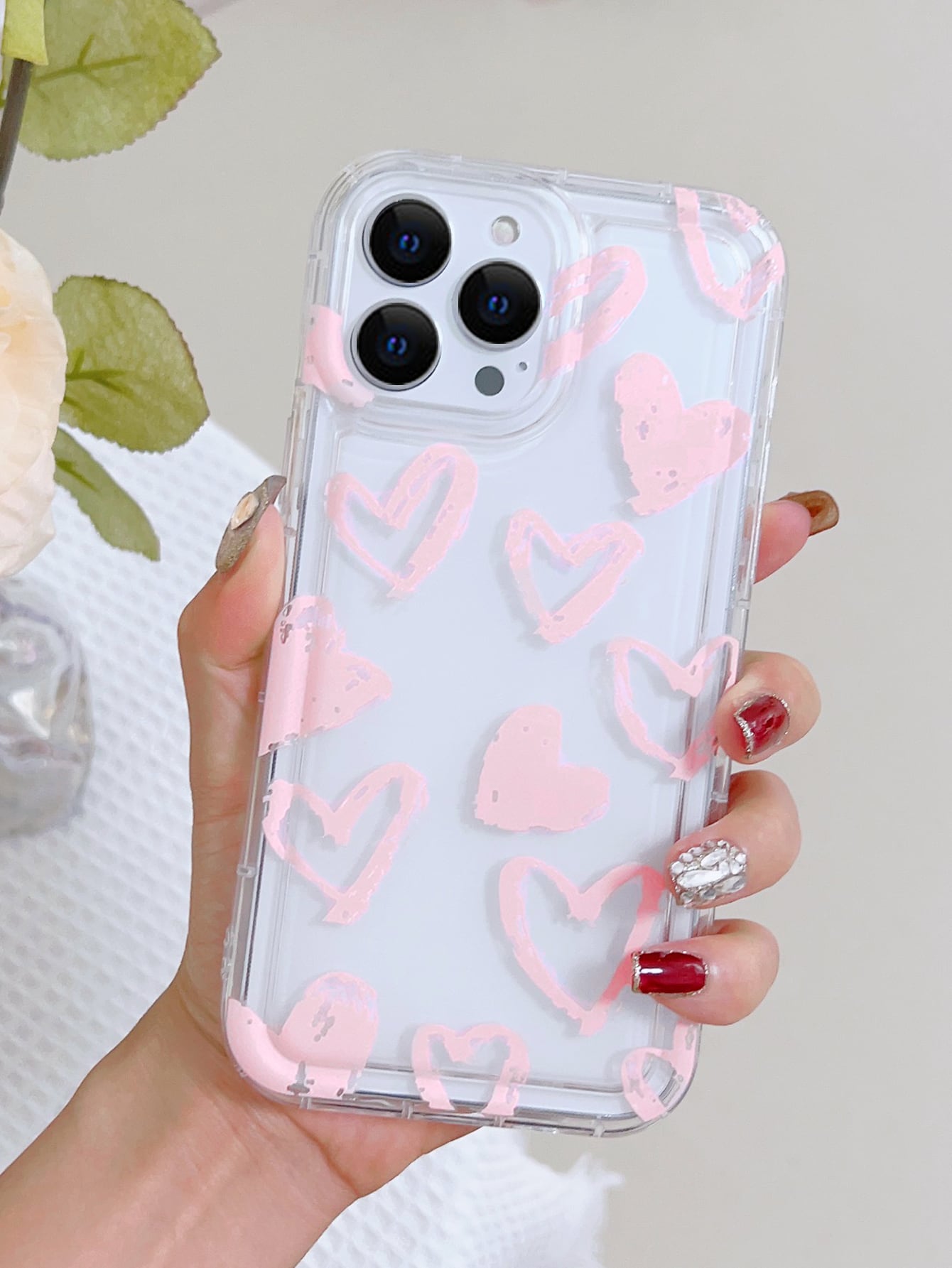 "Call Me Miss Girly" Heart-Shaped Clear IPhone Case