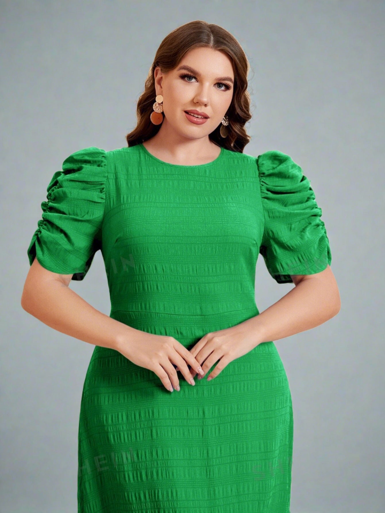 Shoshonie Green Elegant A-Line Dress