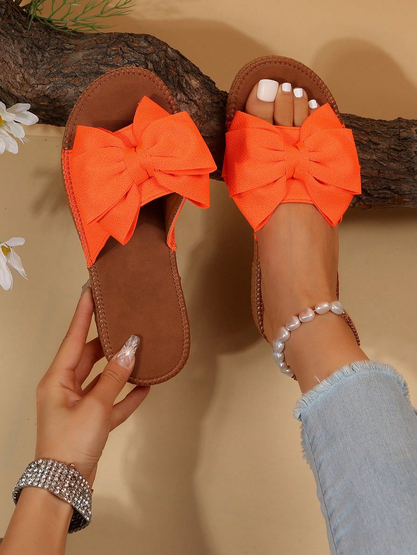 Penny Fabric Bow Slides