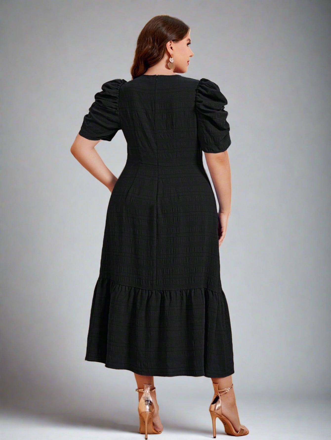 Shoshonie Green Elegant A-Line Dress