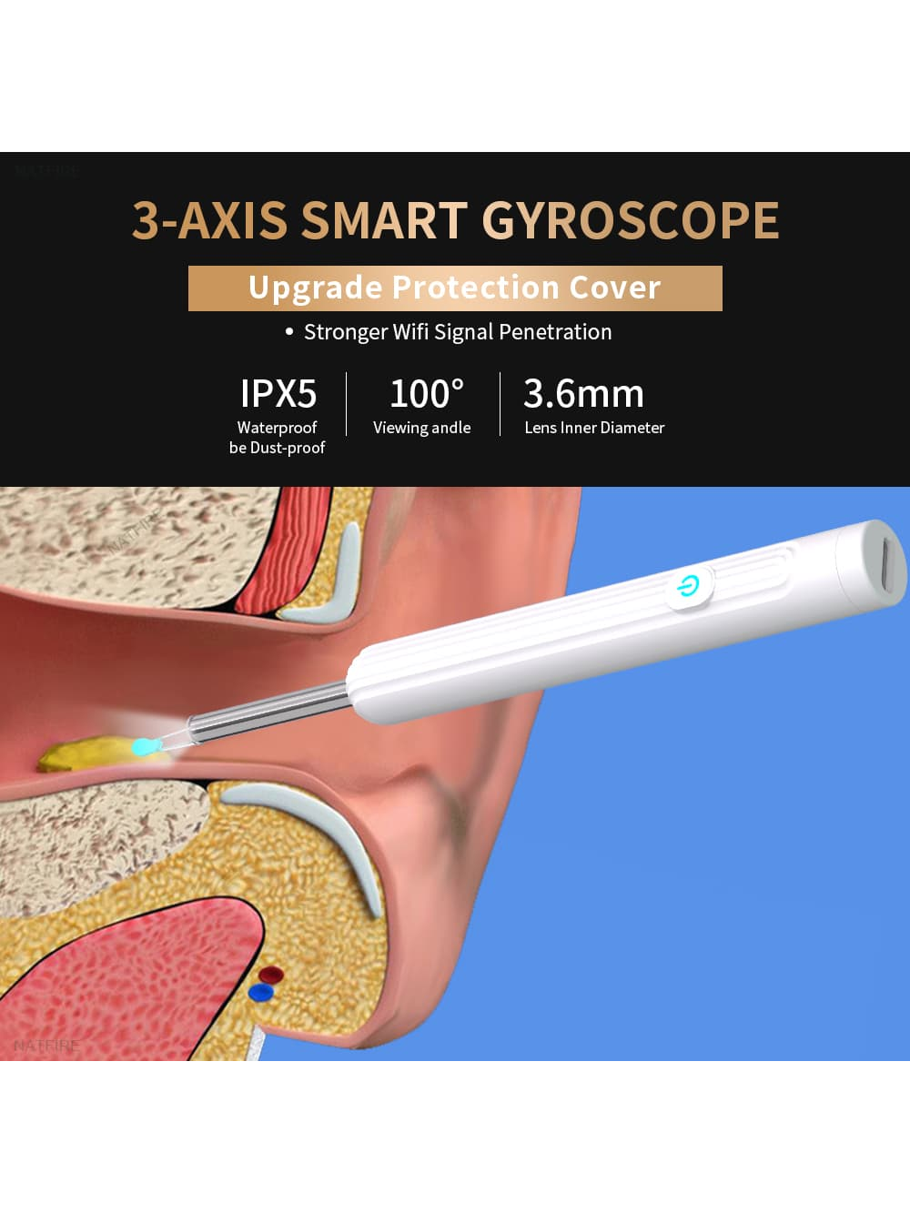 "Renew Your Body" 1 pc Visible Ear Pick With Wireless Wifi Connection