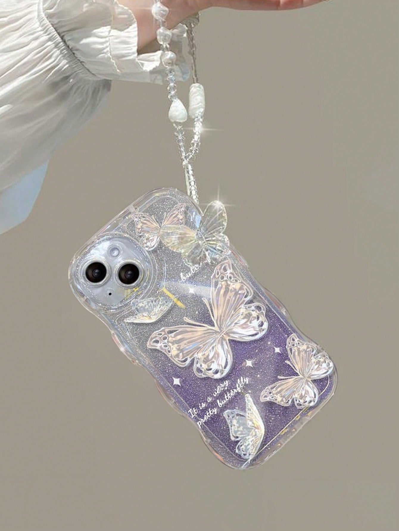 "Summer Vibes" IPhone Blue Shockproof Phone Case & Butterfly Charm Bracelet