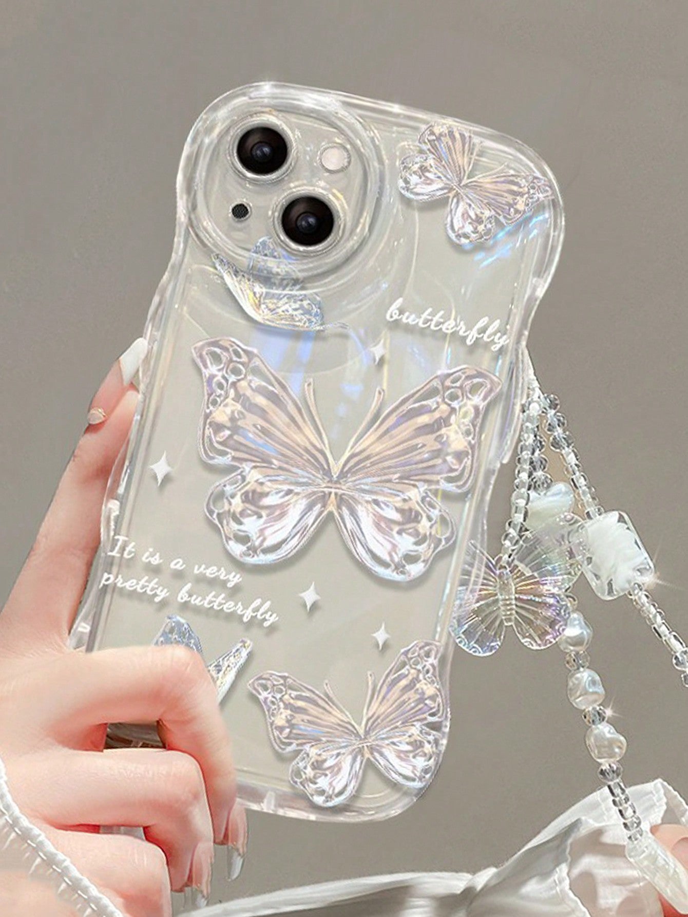 "Summer Vibes" IPhone Blue Shockproof Phone Case & Butterfly Charm Bracelet