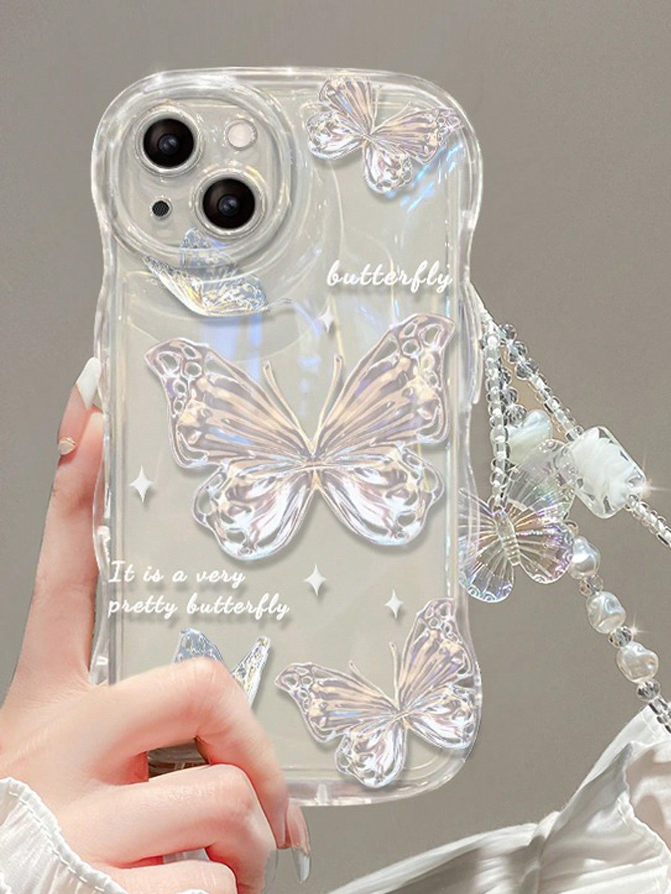 "Summer Vibes" IPhone Blue Shockproof Phone Case & Butterfly Charm Bracelet