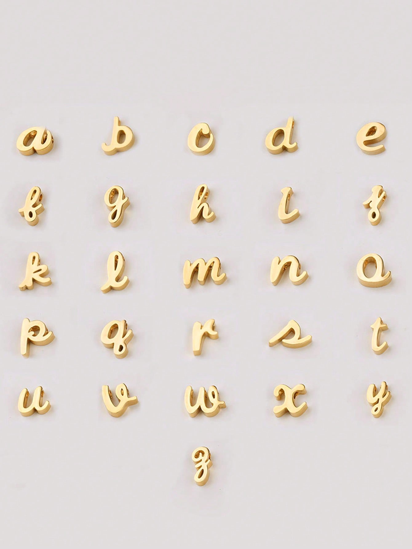 "Living in the Light" Stainless Steel Chain Necklace With 26 Lowercase Letter Pendant