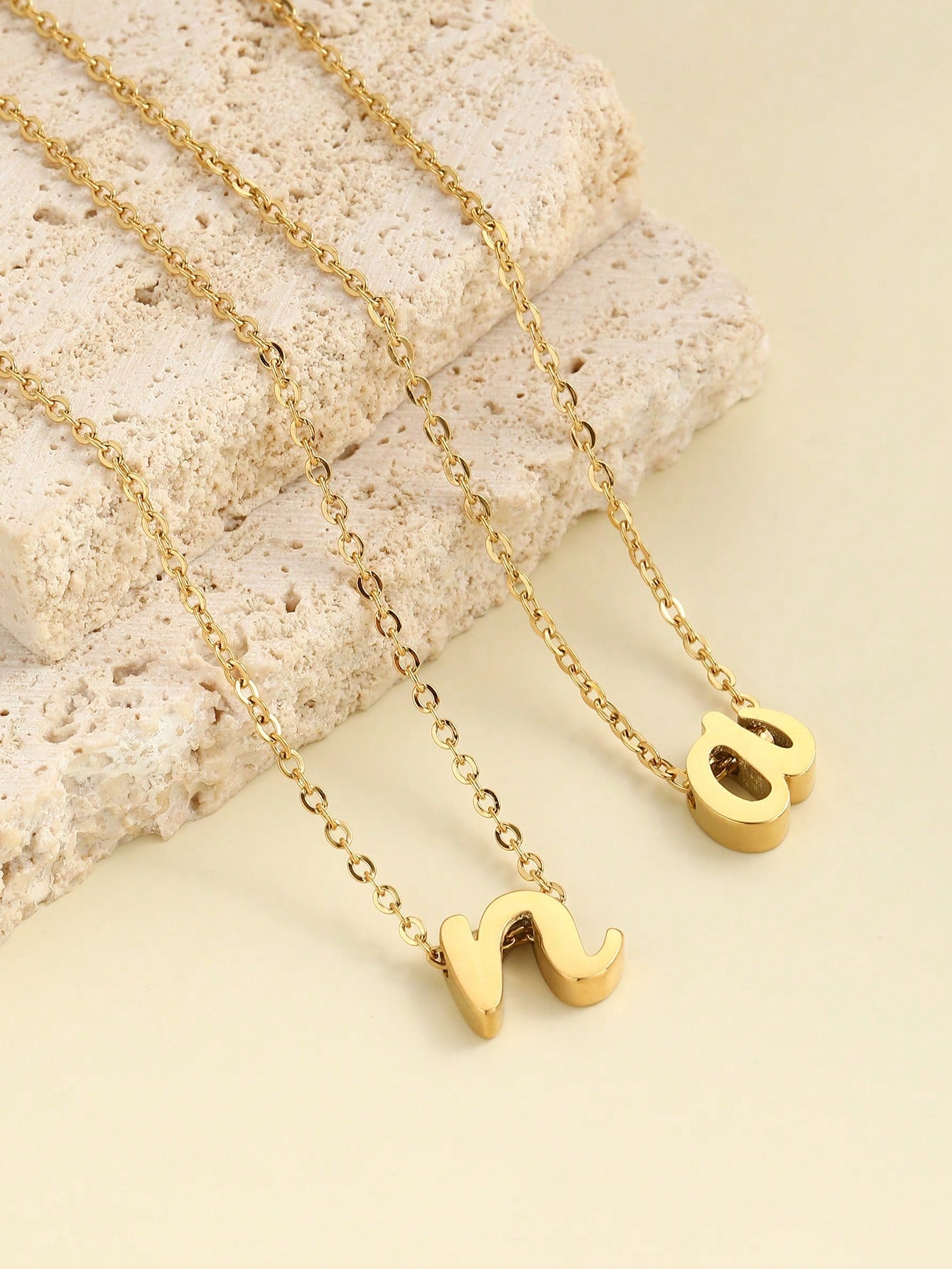 "Living in the Light" Stainless Steel Chain Necklace With 26 Lowercase Letter Pendant