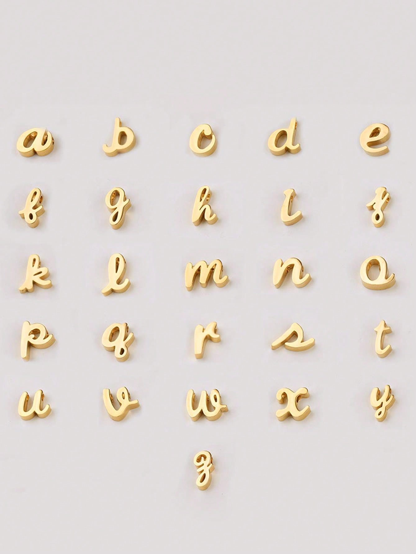 "Living in the Light" Stainless Steel Chain Necklace With 26 Lowercase Letter Pendant