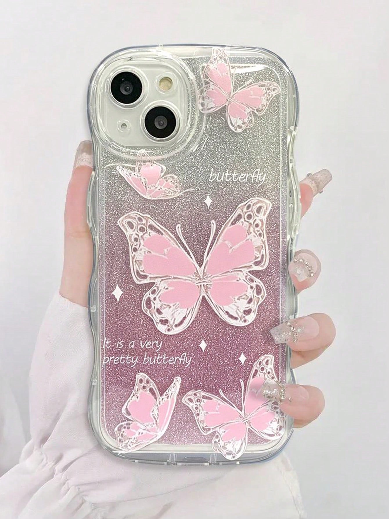 "Summer Vibes" IPhone Blue Shockproof Phone Case & Butterfly Charm Bracelet