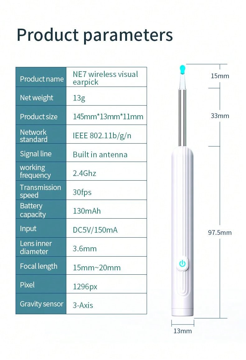 "Renew Your Body" 1 pc Visible Ear Pick With Wireless Wifi Connection