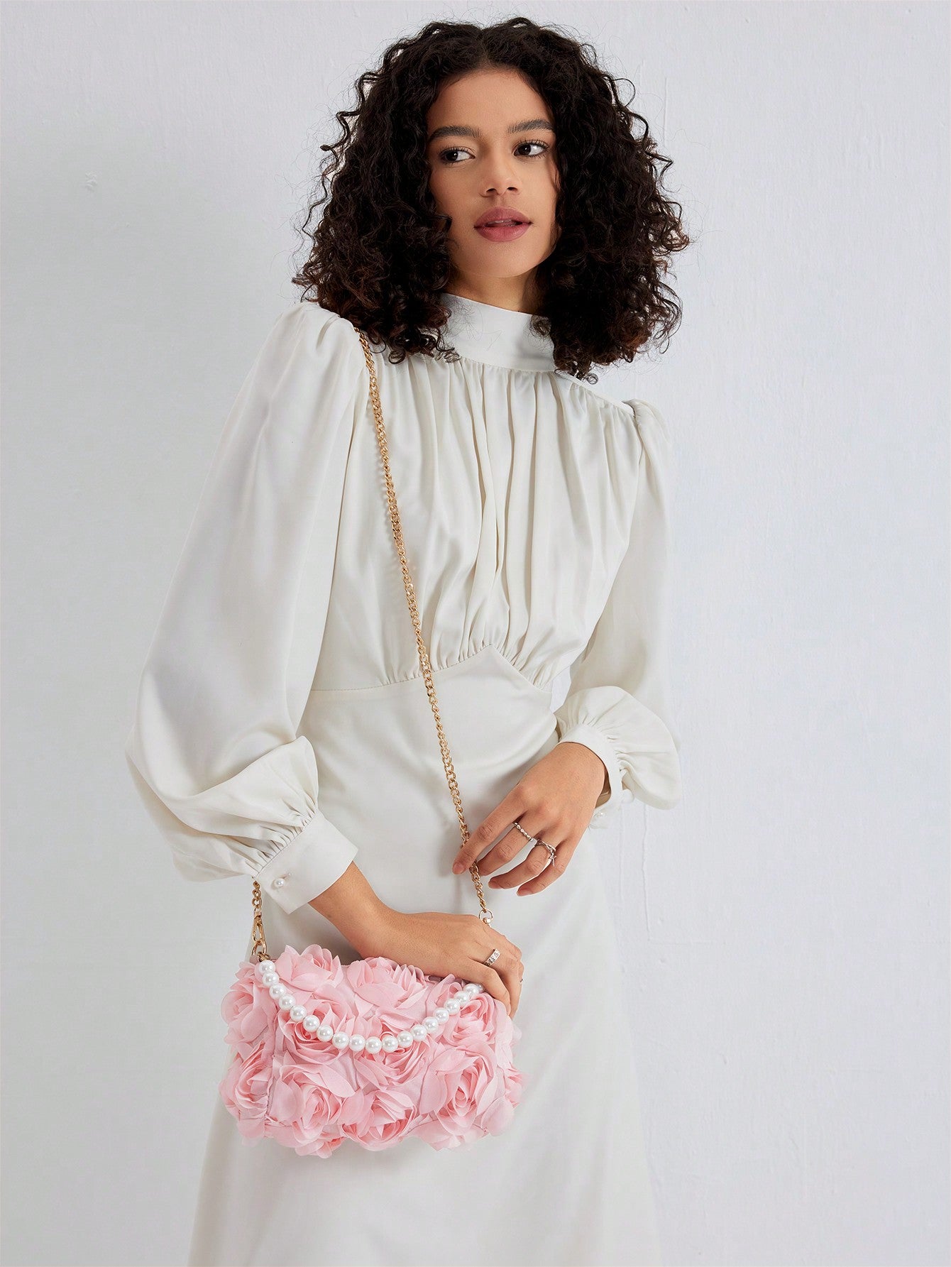 Evie Elegant Rose Flower Crossbody Bag