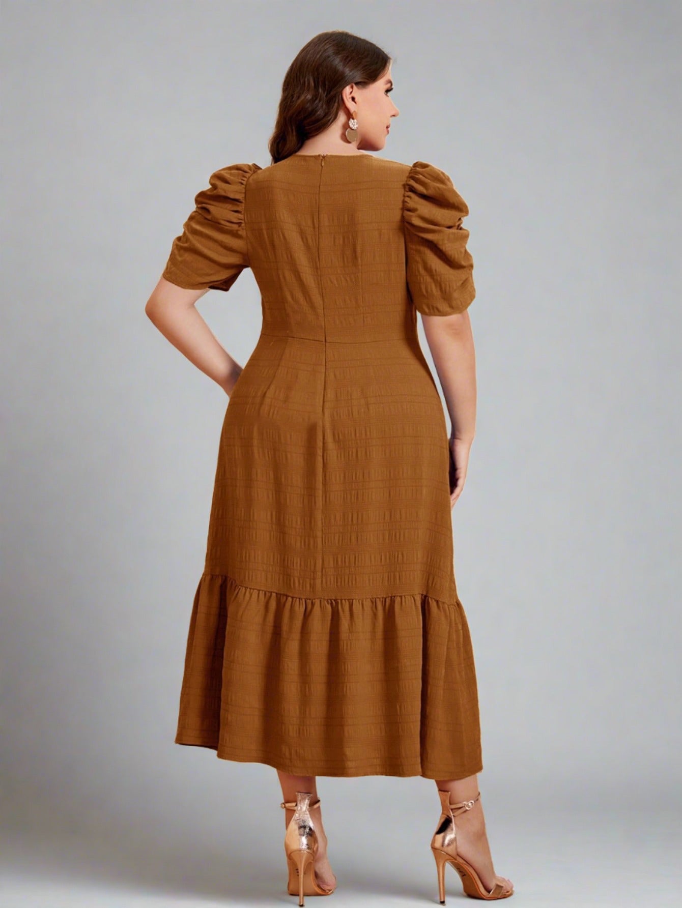 Shoshonie Green Elegant A-Line Dress