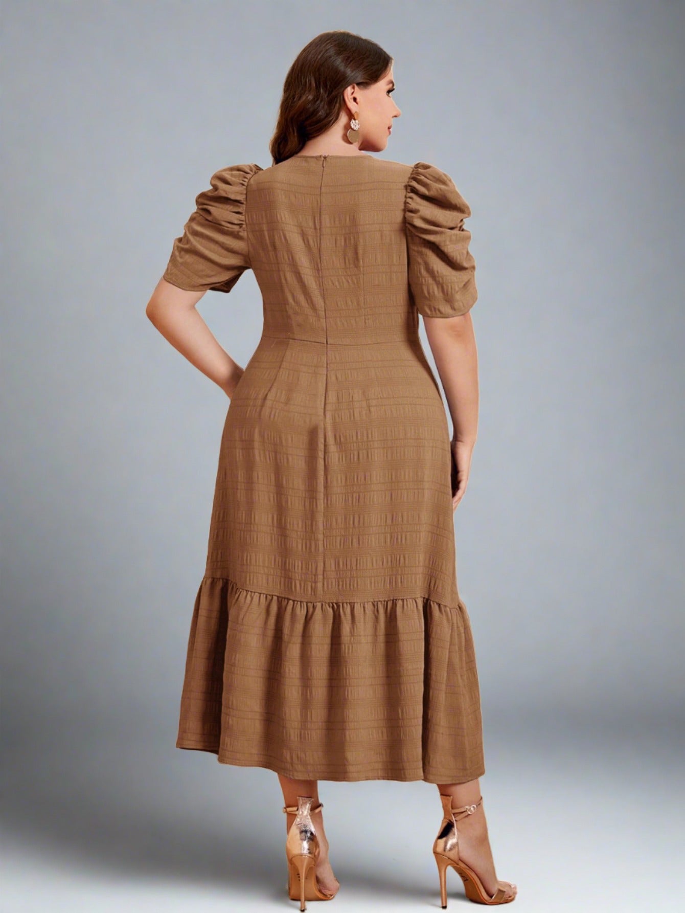 Shoshonie Green Elegant A-Line Dress