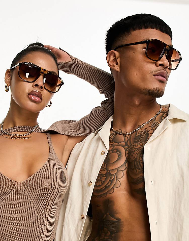 "Fine Like Wine" Quay Aviator Sunglasses in Shiny Yellow Torte Orange