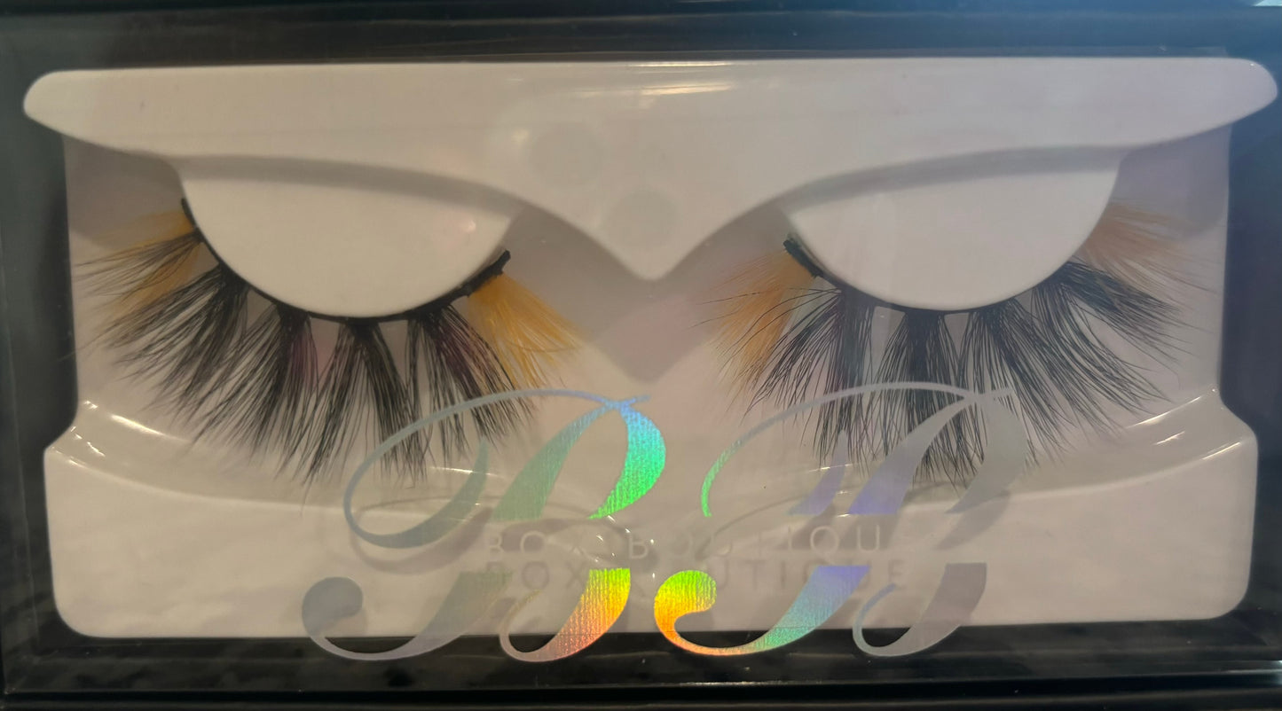 "Feel My Fly" Rebellion Black & Yellow Faux Mink Eyelashes - Hypoallergenic