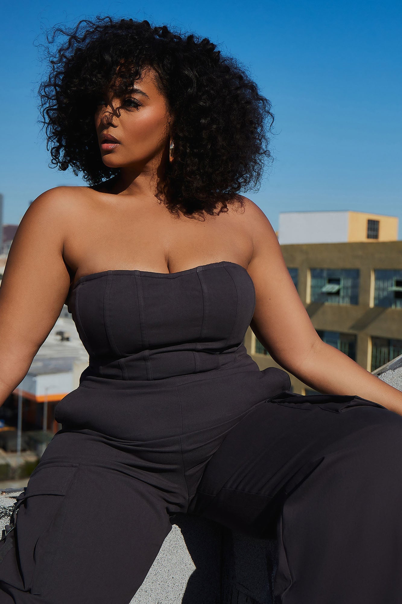 Lentil Charcoal Cargo Jumpsuit