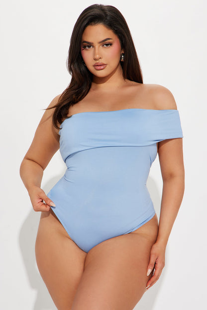 Millie Blue Off Shoulder Bodysuit