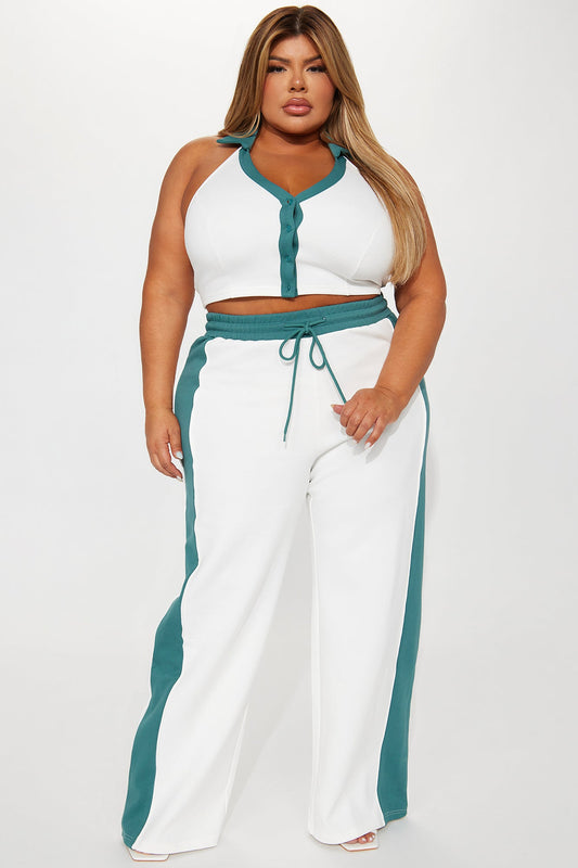 Cindy Off White Combo Wide Leg Pant Set