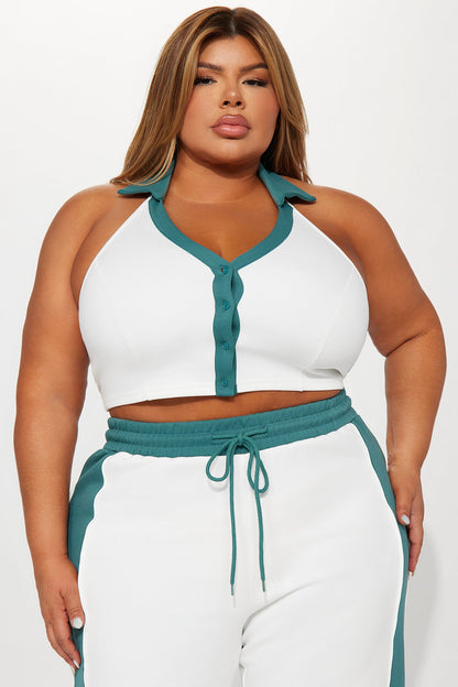 Cindy Off White Combo Wide Leg Pant Set