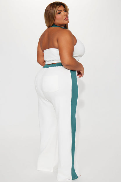 Cindy Off White Combo Wide Leg Pant Set