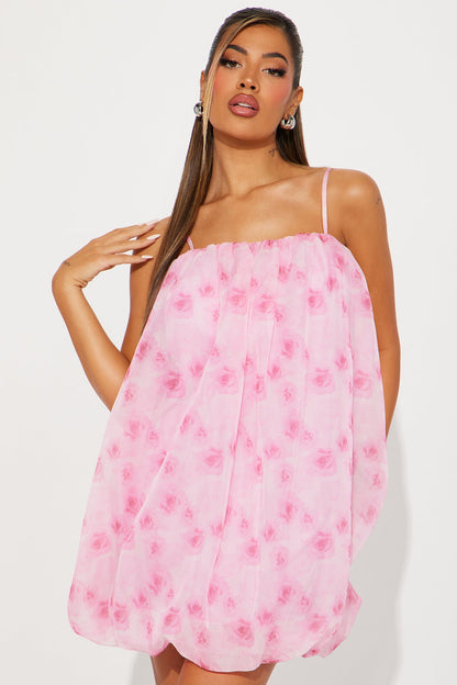 Luna Pink Chiffon Mini Dress