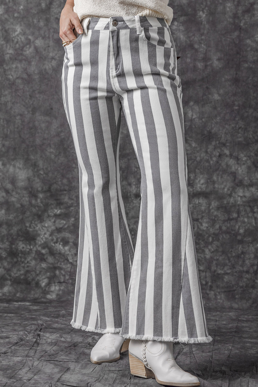 Maddie Star Applique Striped Jeans