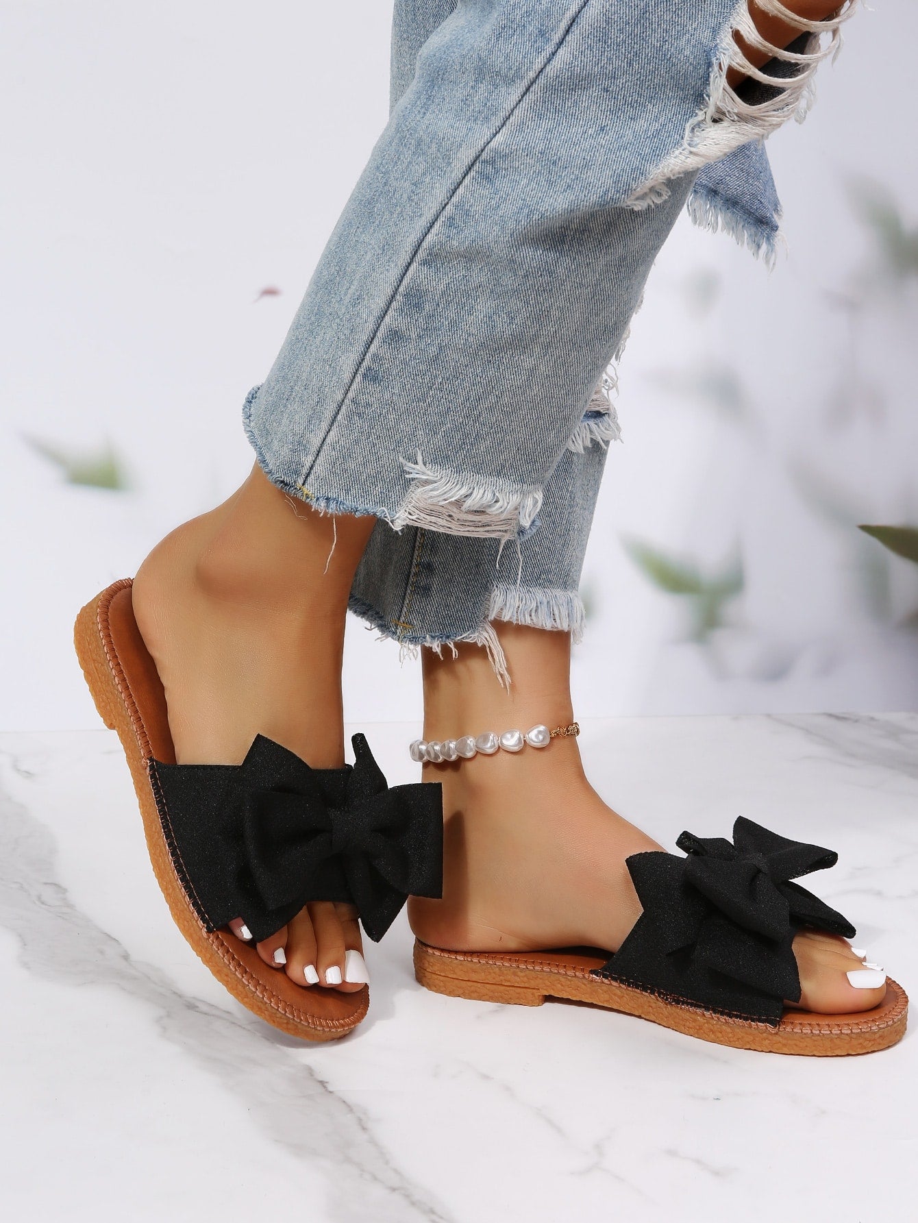 Penny Fabric Bow Slides