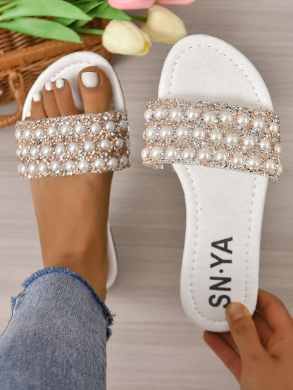 Willow Pearl Glitter Slip Ons