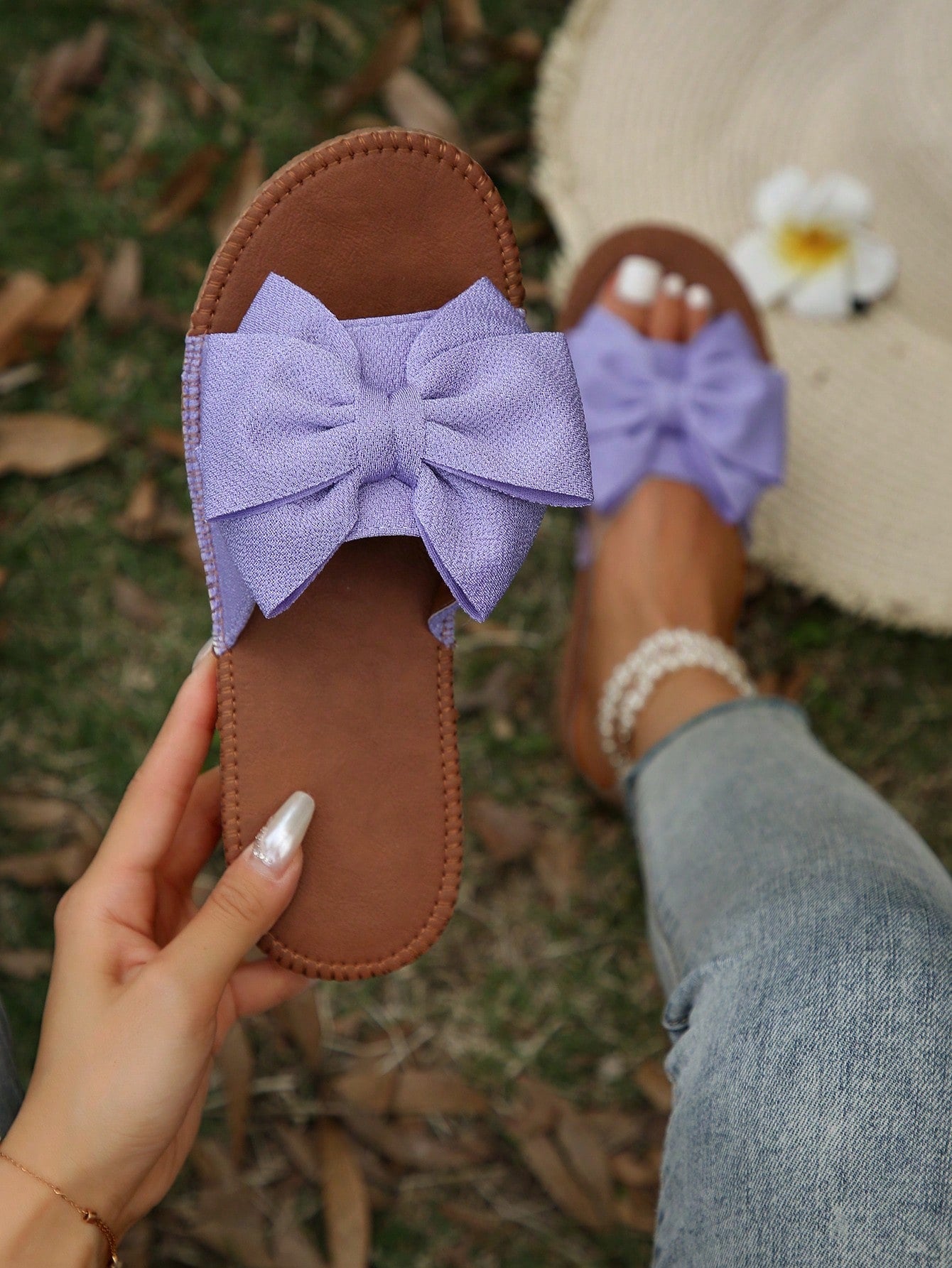 Penny Fabric Bow Slides