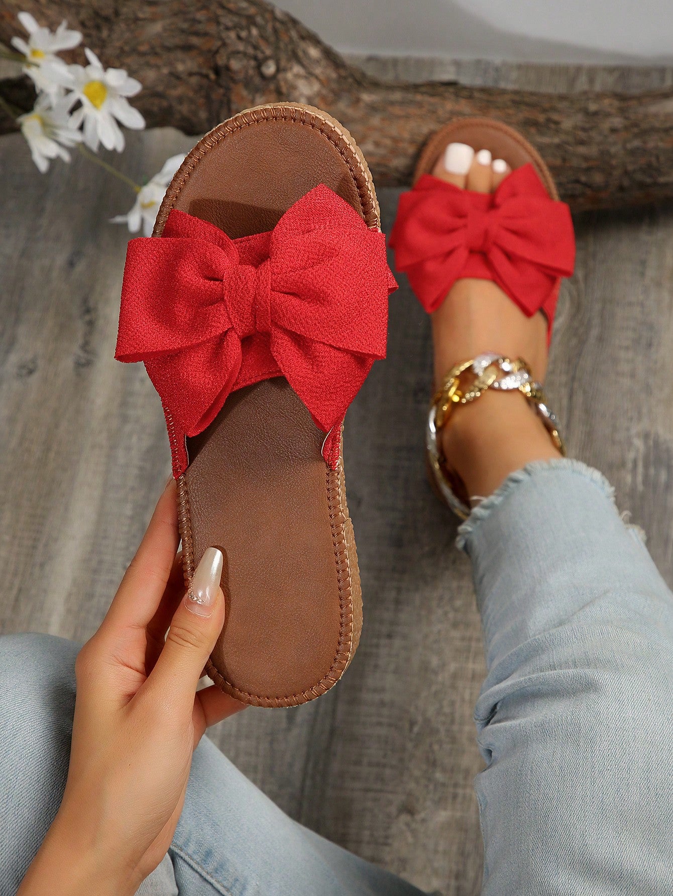 Penny Fabric Bow Slides