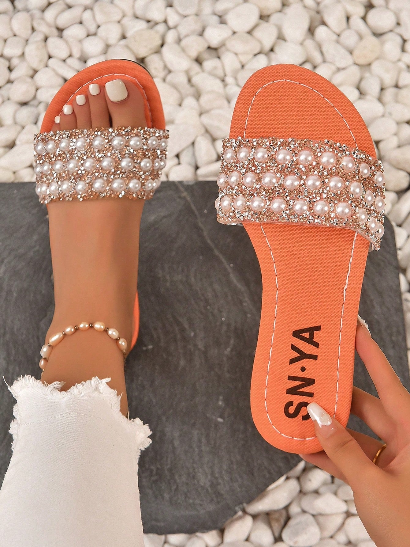 Willow Pearl Glitter Slip Ons