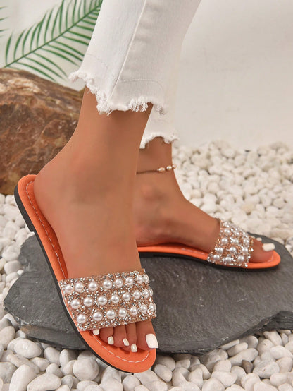 Willow Pearl Glitter Slip Ons