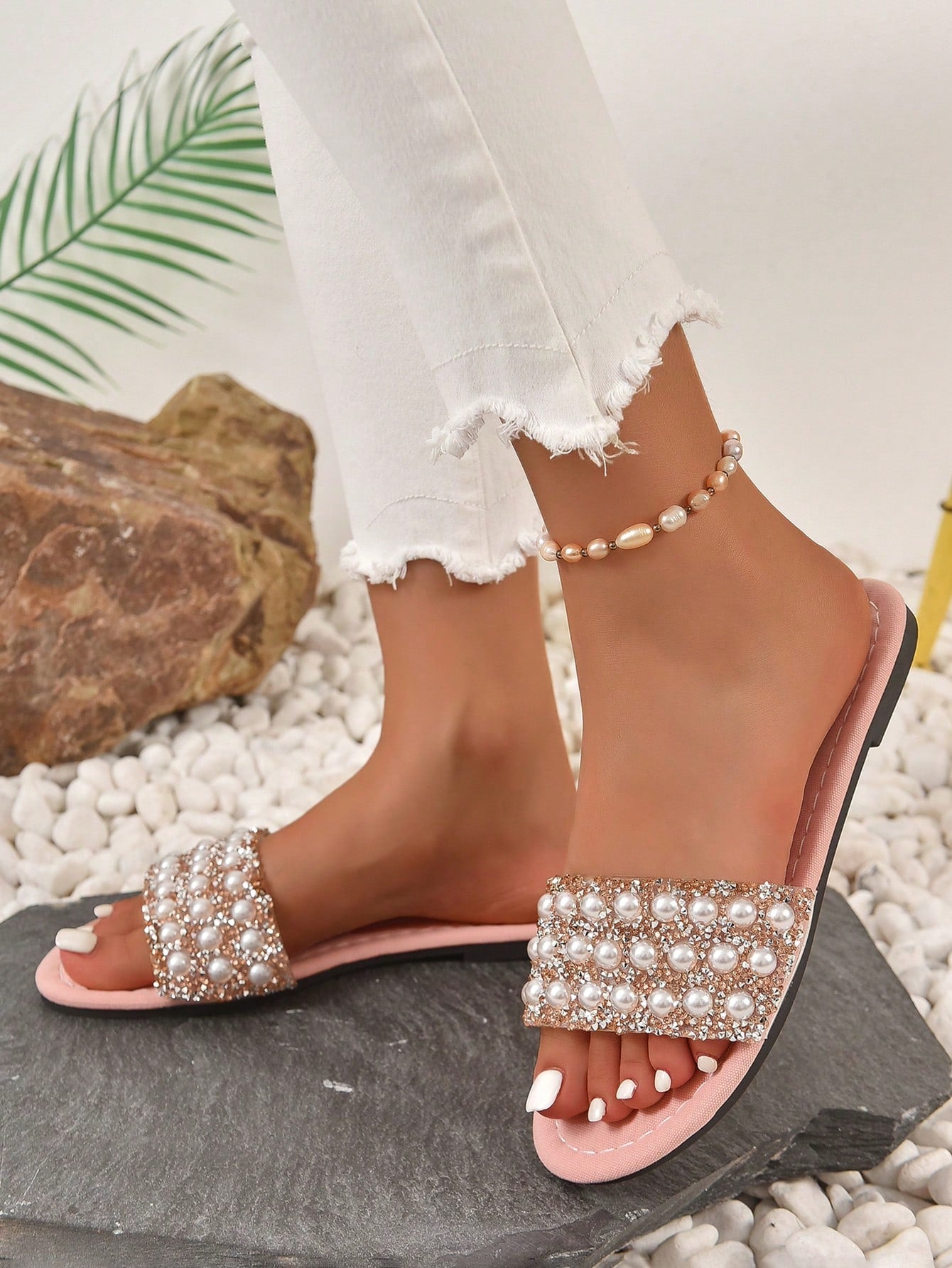 Willow Pearl Glitter Slip Ons