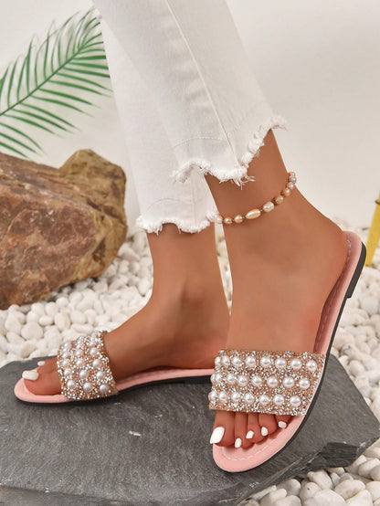 Willow Pearl Glitter Slip Ons