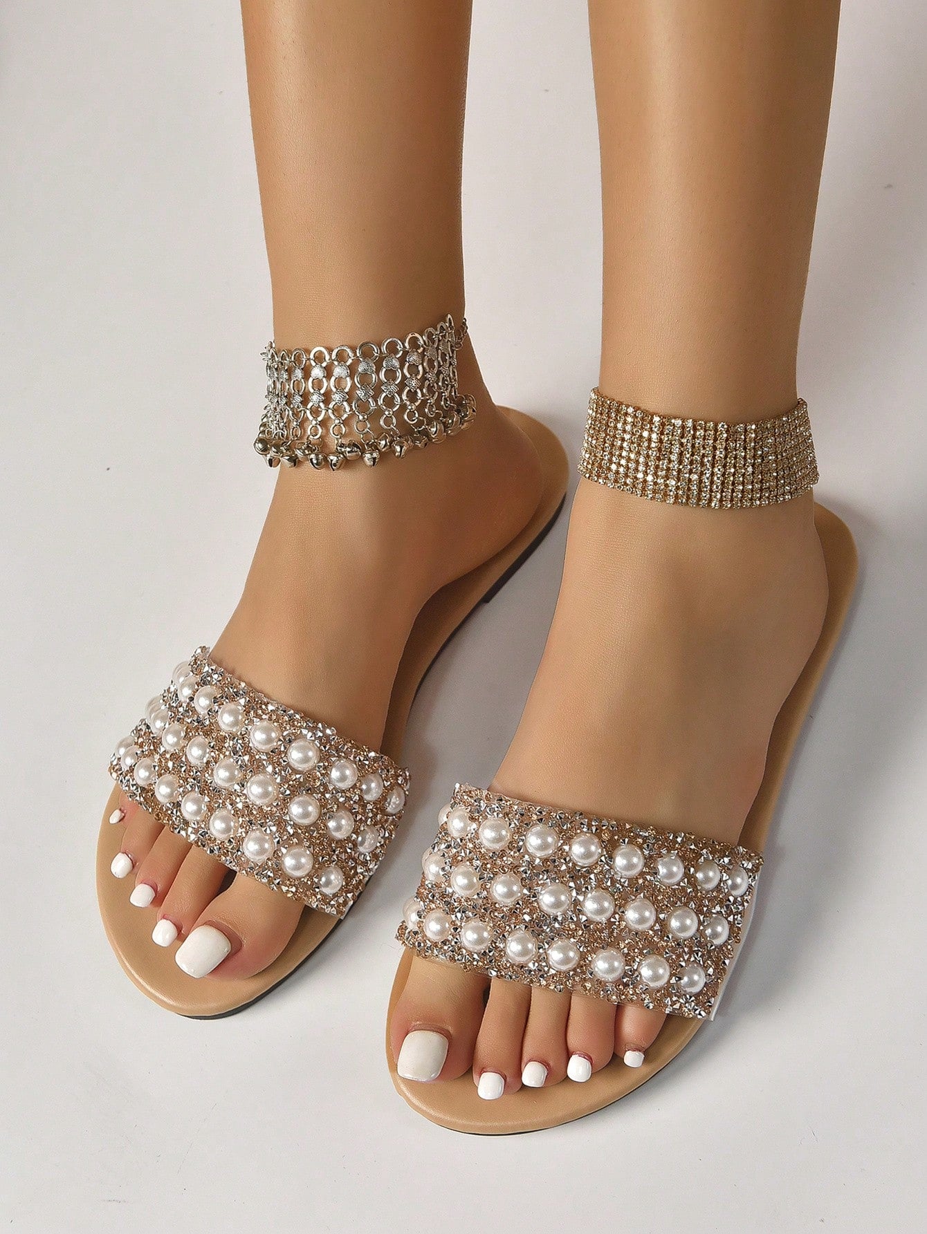 Willow Pearl Glitter Slip Ons