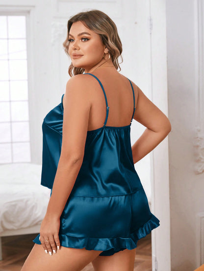 Bluu Ruffle Hem Pajama Set