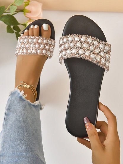 Willow Pearl Glitter Slip Ons