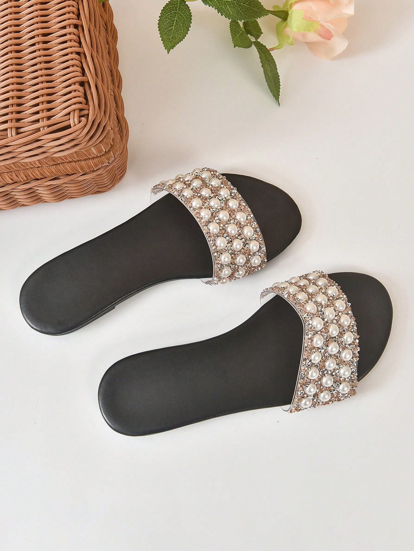 Willow Pearl Glitter Slip Ons