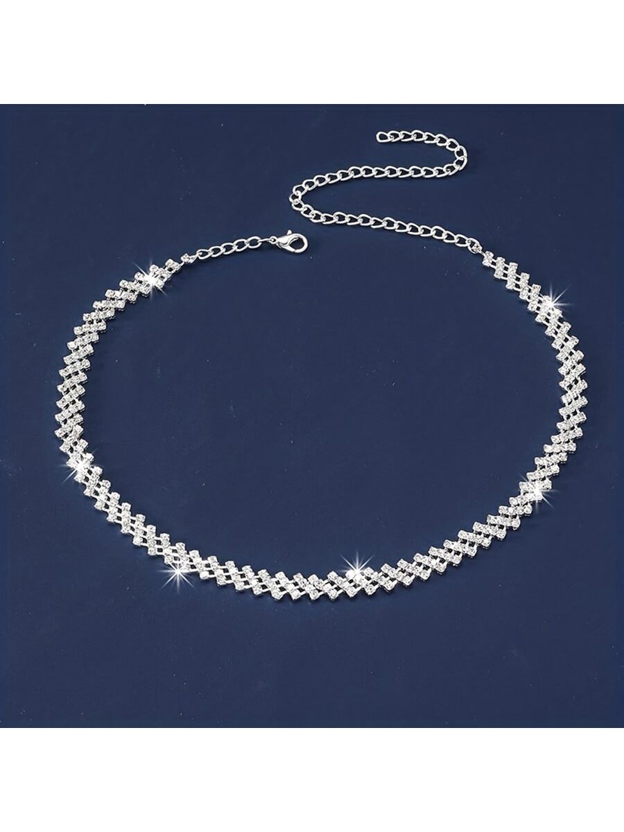 "Glitter & Glitz" Luxury Water Drop Rhinestone Claw Chain Rhinestone Necklace