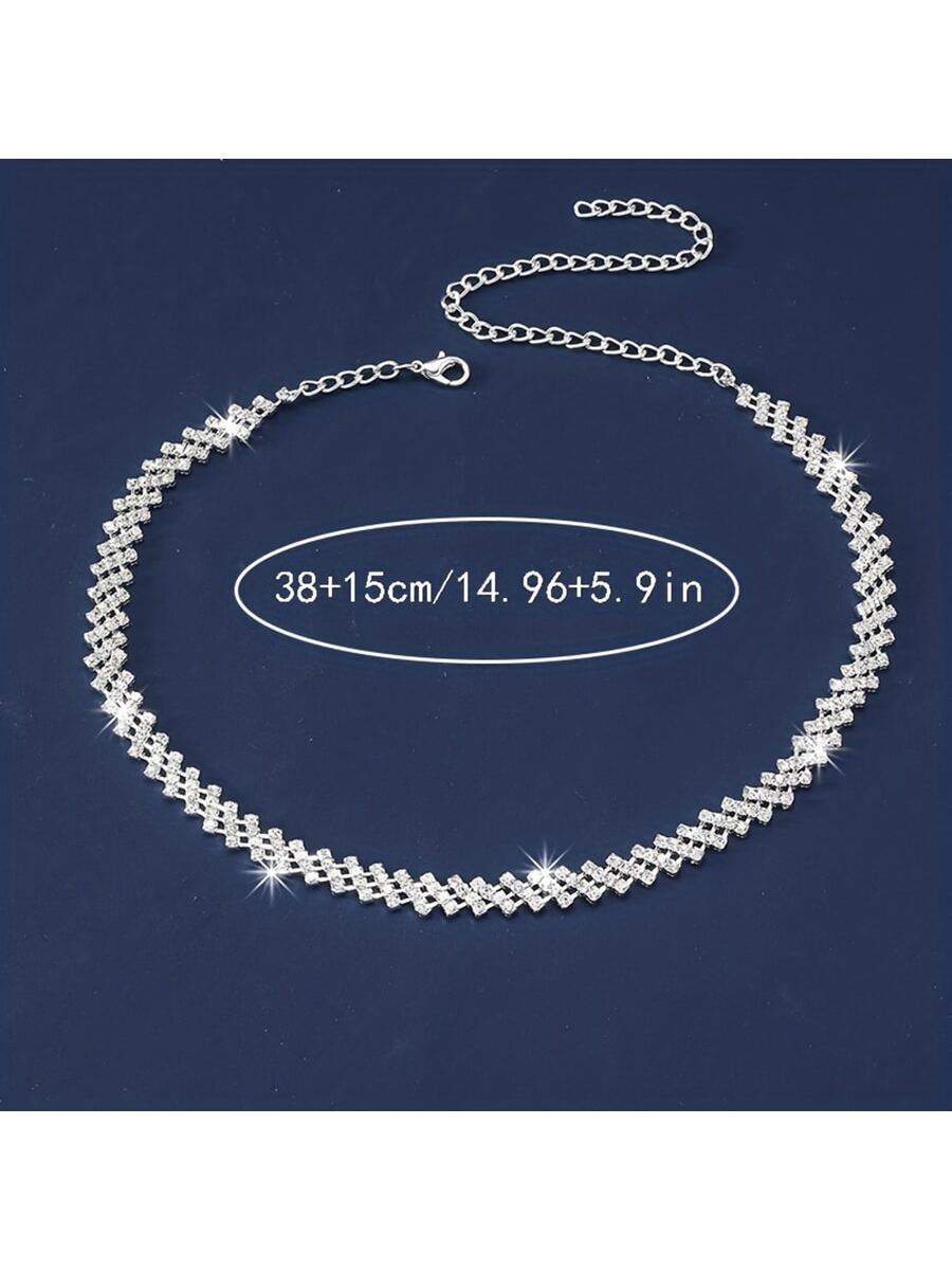 "Glitter & Glitz" Luxury Water Drop Rhinestone Claw Chain Rhinestone Necklace