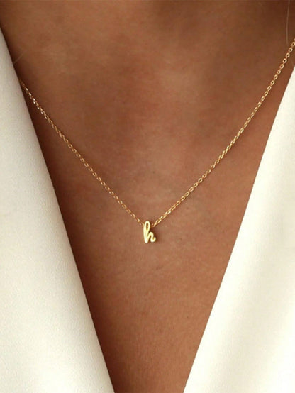 "Living in the Light" Stainless Steel Chain Necklace With 26 Lowercase Letter Pendant