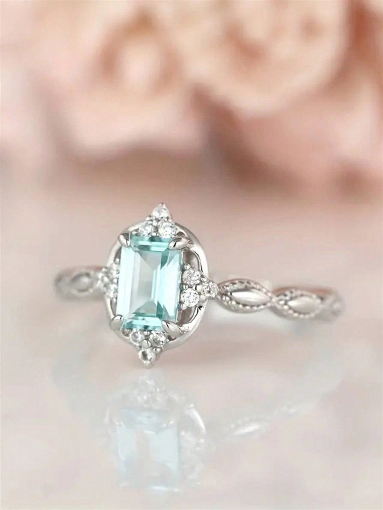 "Queen of Elegance" Blue Cubic Zirconia Ring