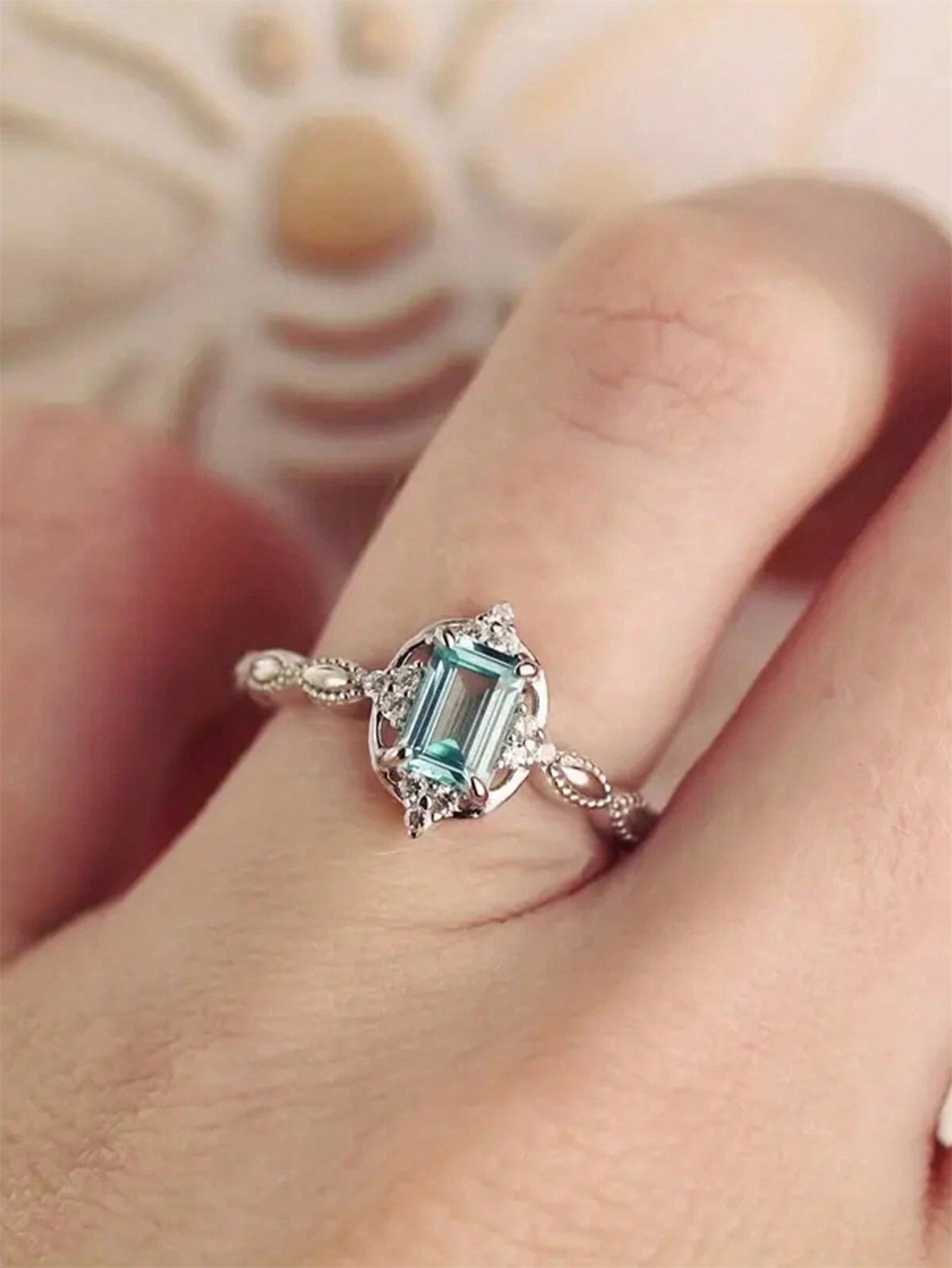 "Queen of Elegance" Blue Cubic Zirconia Ring