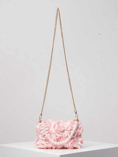 Evie Elegant Rose Flower Crossbody Bag