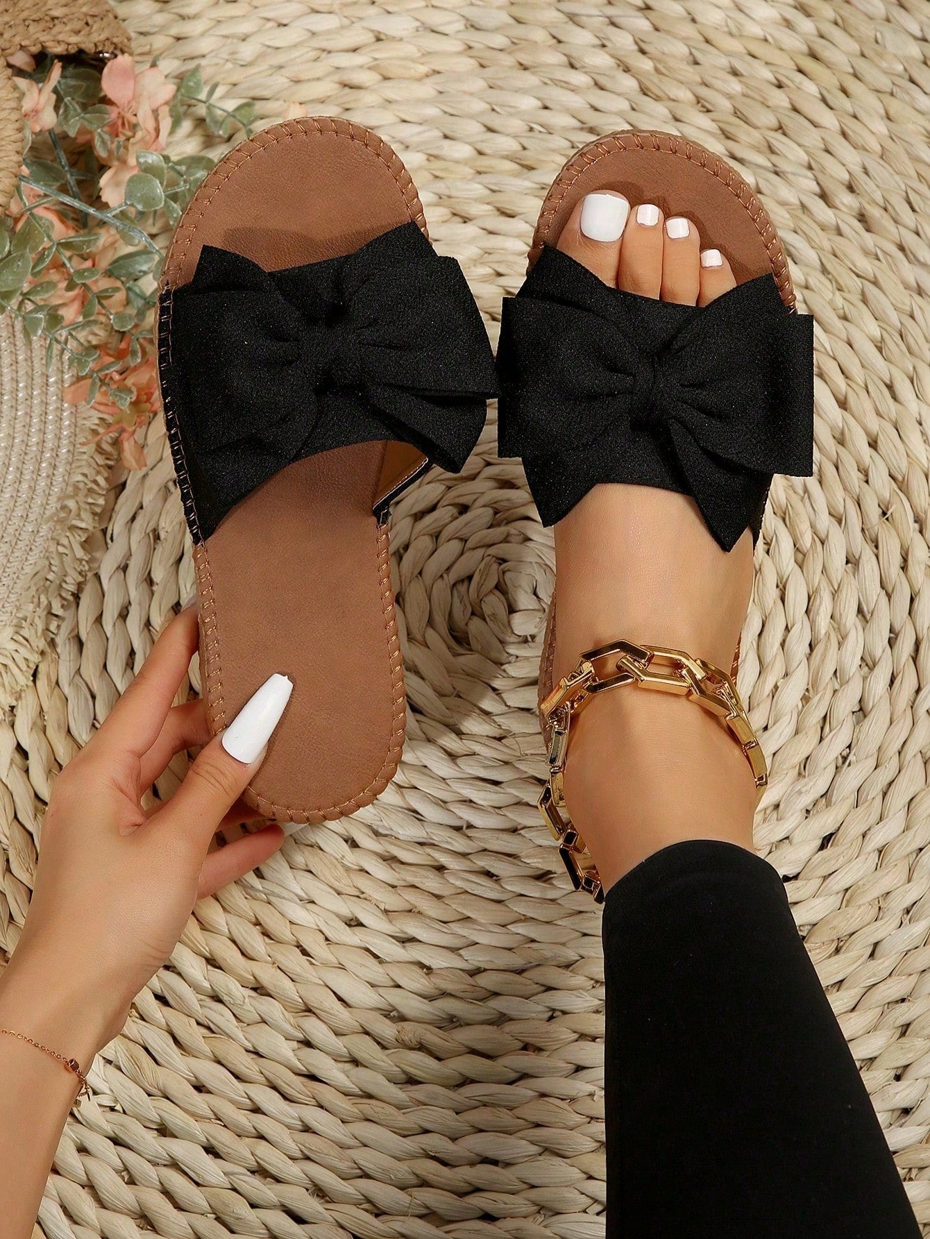 Penny Fabric Bow Slides