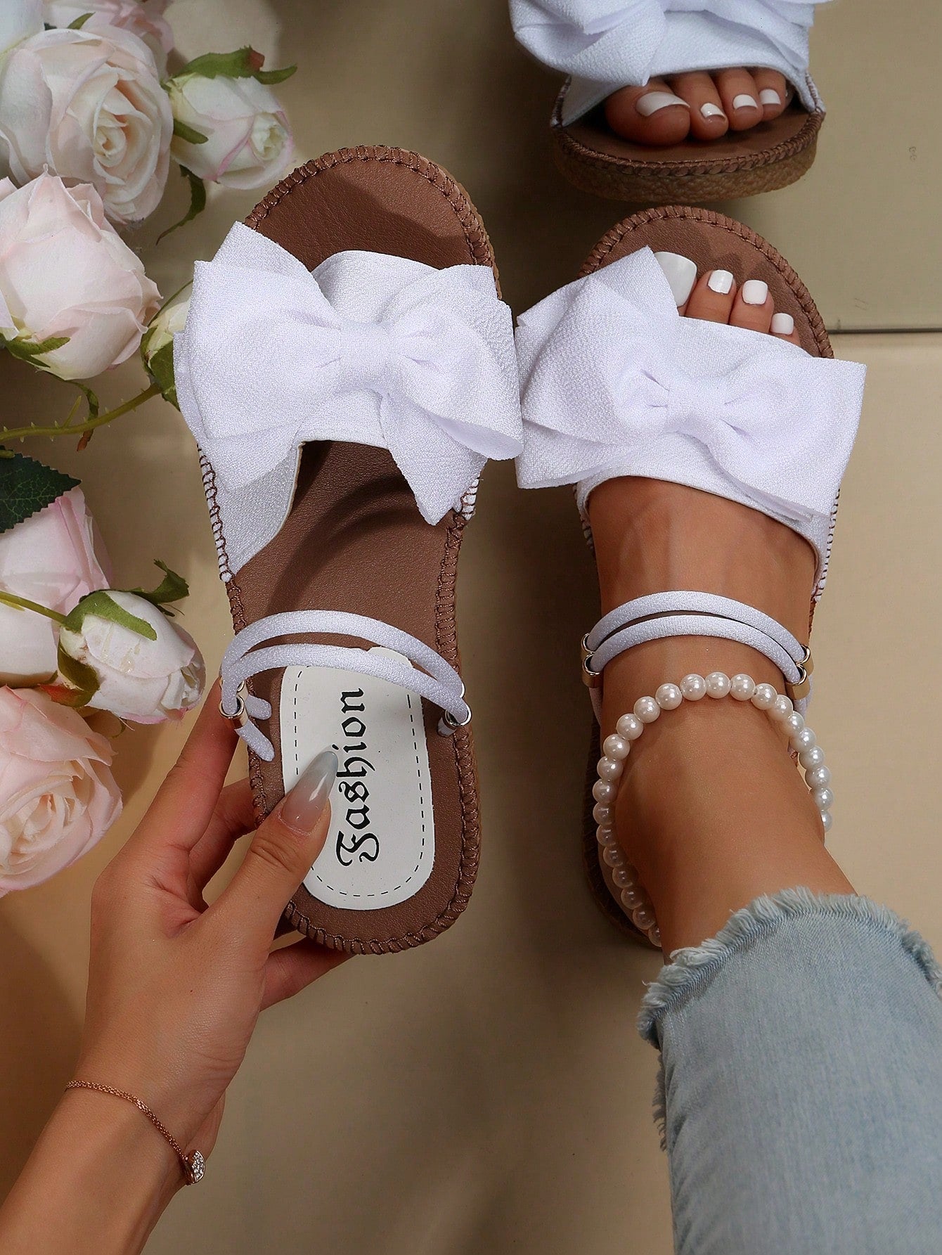 Penny Fabric Bow Slides