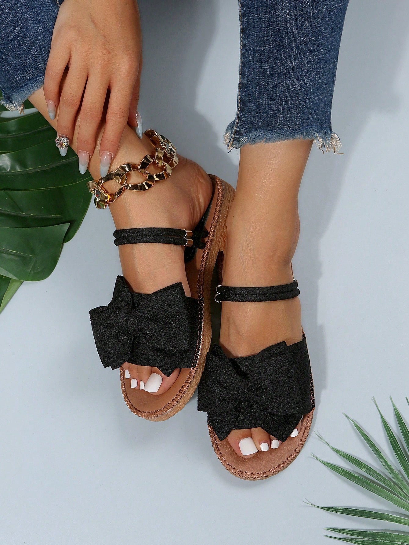 Penny Fabric Bow Slides