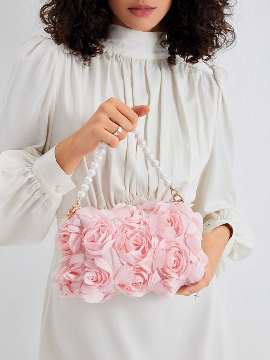 Evie Elegant Rose Flower Crossbody Bag