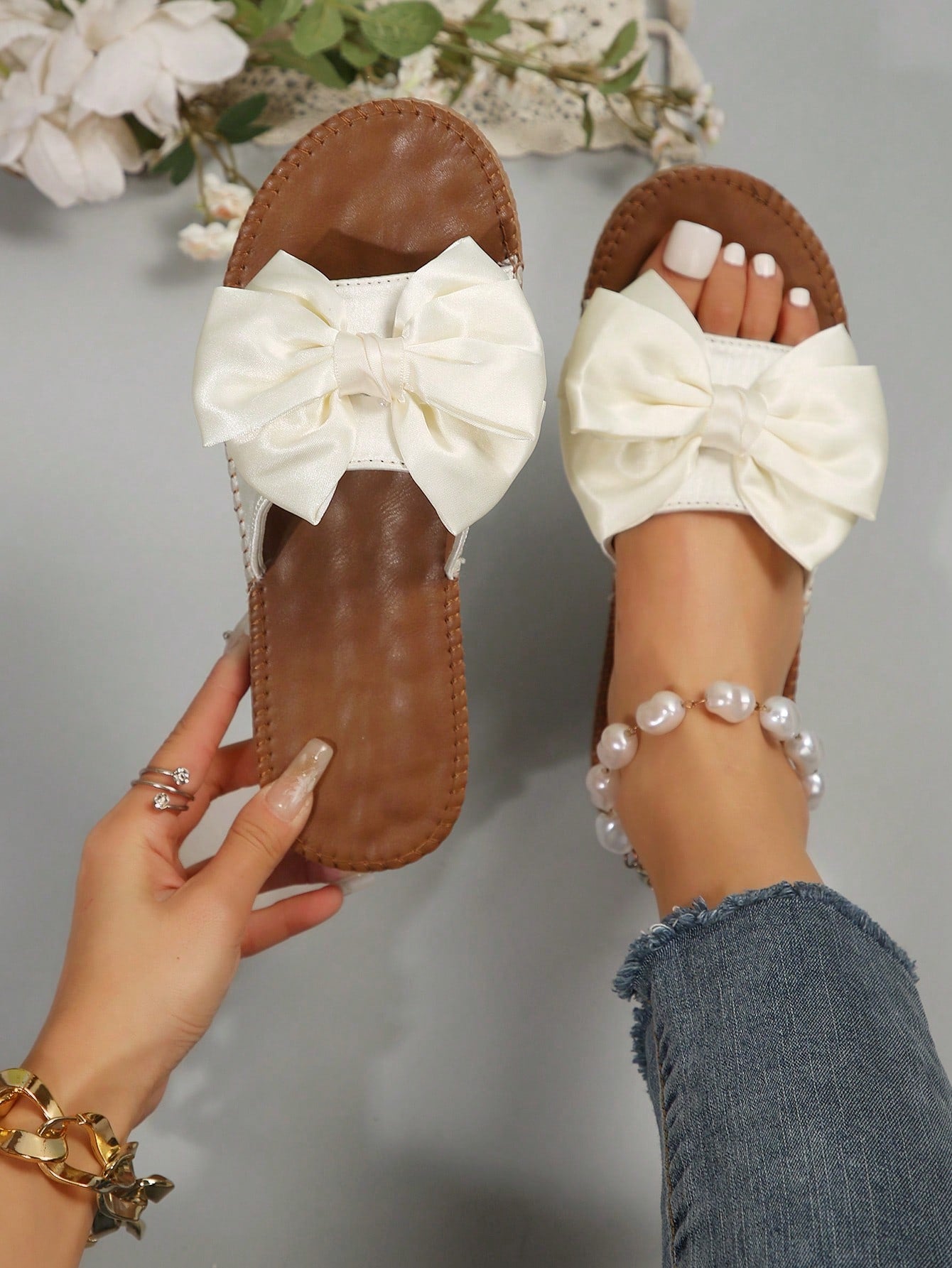 Penny Fabric Bow Slides