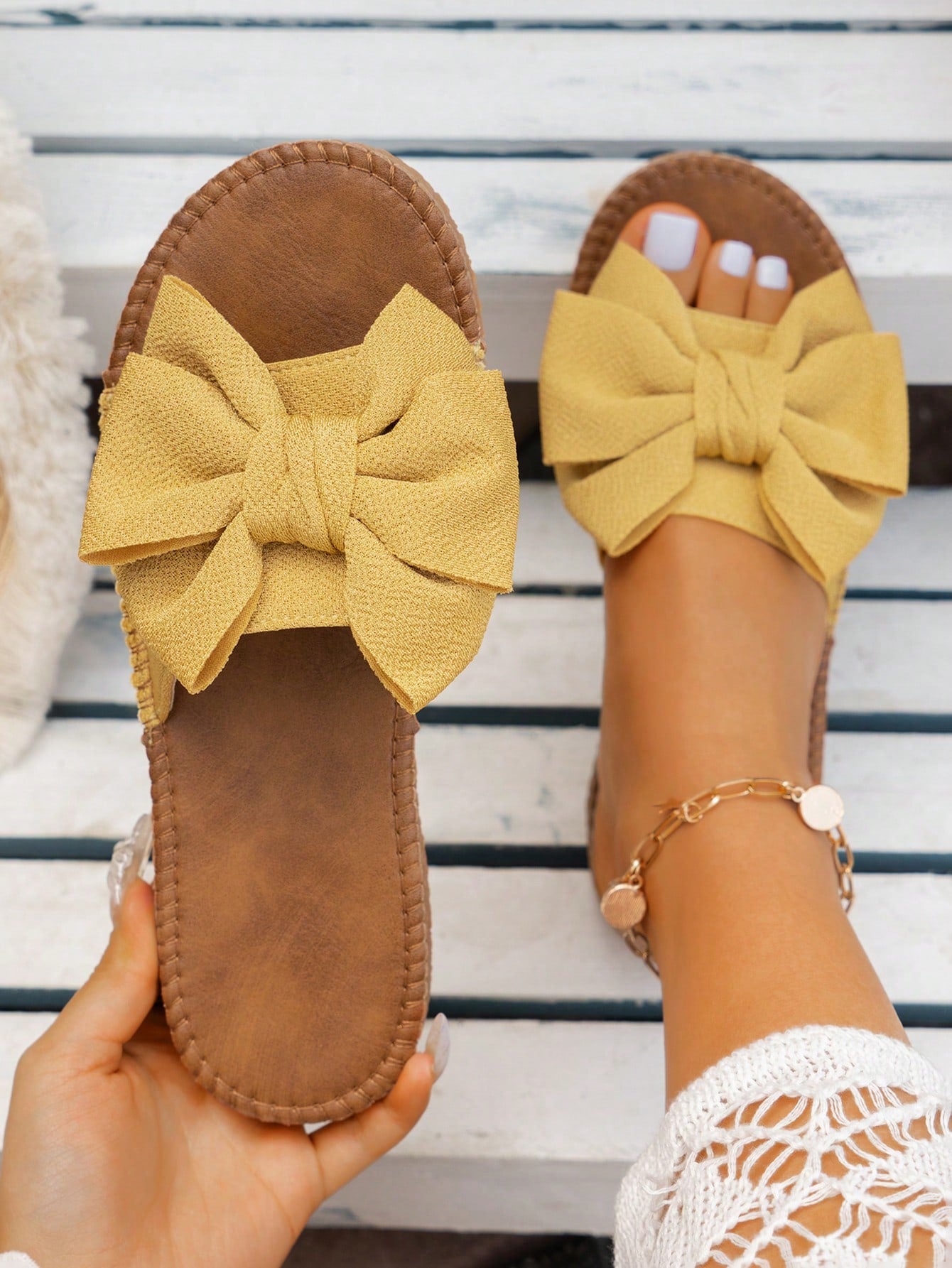 Penny Fabric Bow Slides